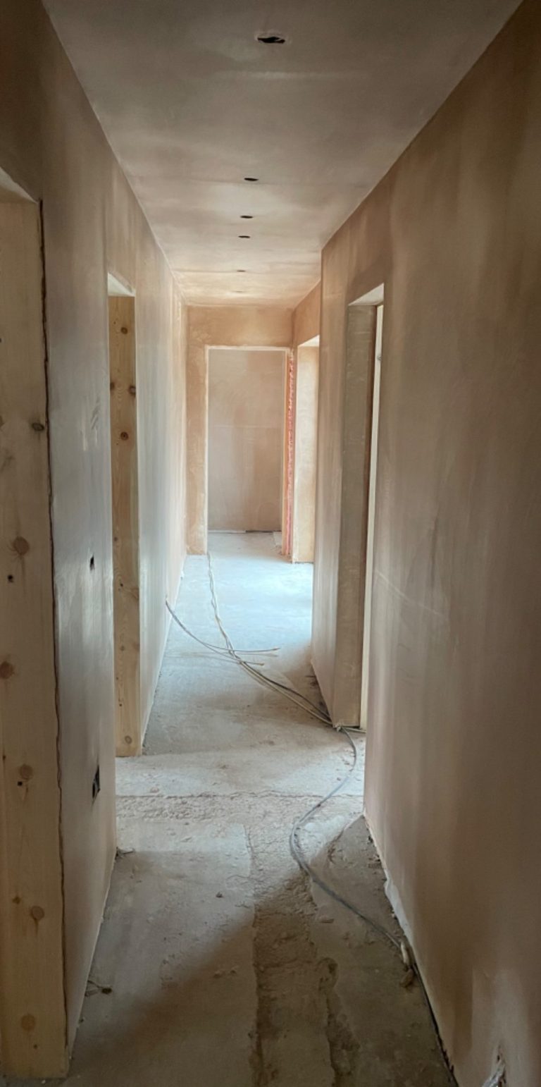 Plaster finish corridor